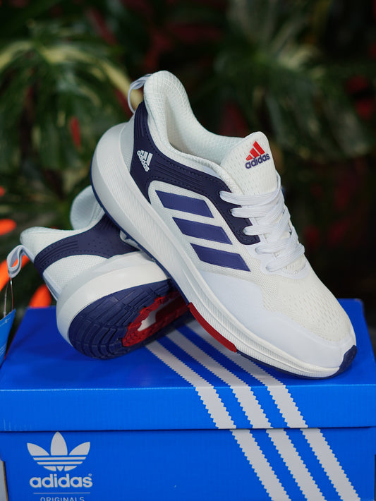 Adidas Bounce - Blanca, Azul oscuro, Rojo