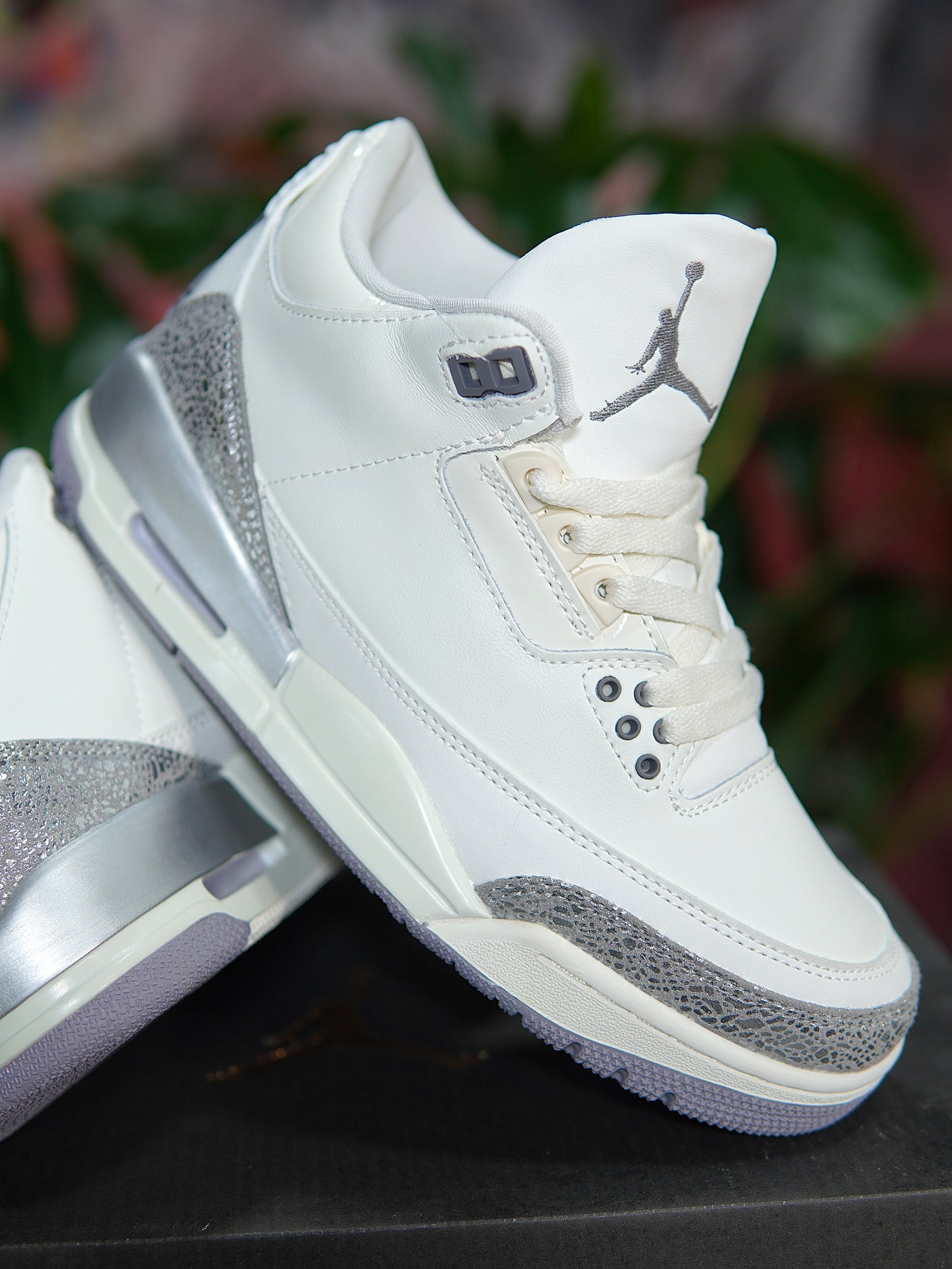 Air Jordan Retro 3 - Blanco, Plateado