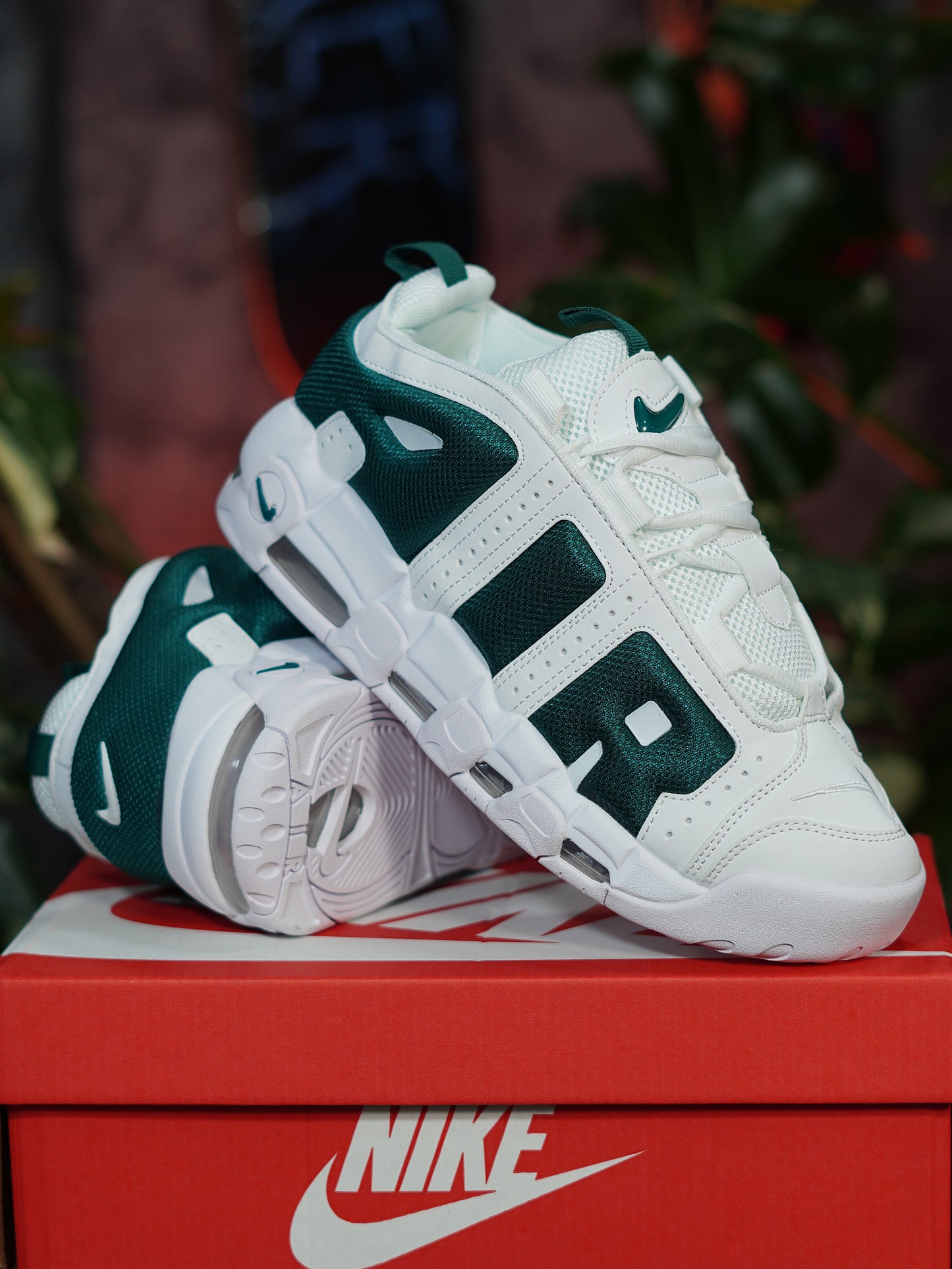 Nike Air More Uptempo - Blanco, Verde