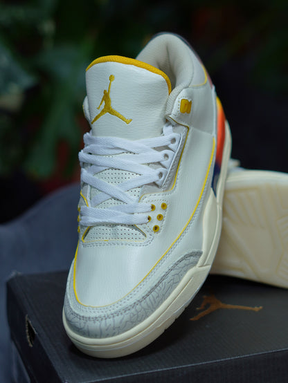Air Jordan Retro 3 x J Balvin - Blanco, Amarillo, Tricolor