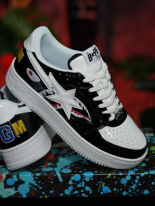 A Bathing Ape BAPE Sta Low Shark - Negro, Blanco