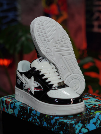 A Bathing Ape BAPE Sta Low Shark - Negro, Blanco
